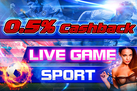 Live Game Sport 0.5% cashback